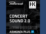 Los presets de CONCERT SOUND 2.0 para HK Audio incluidos en ArmoníaPlus de Powersoft.